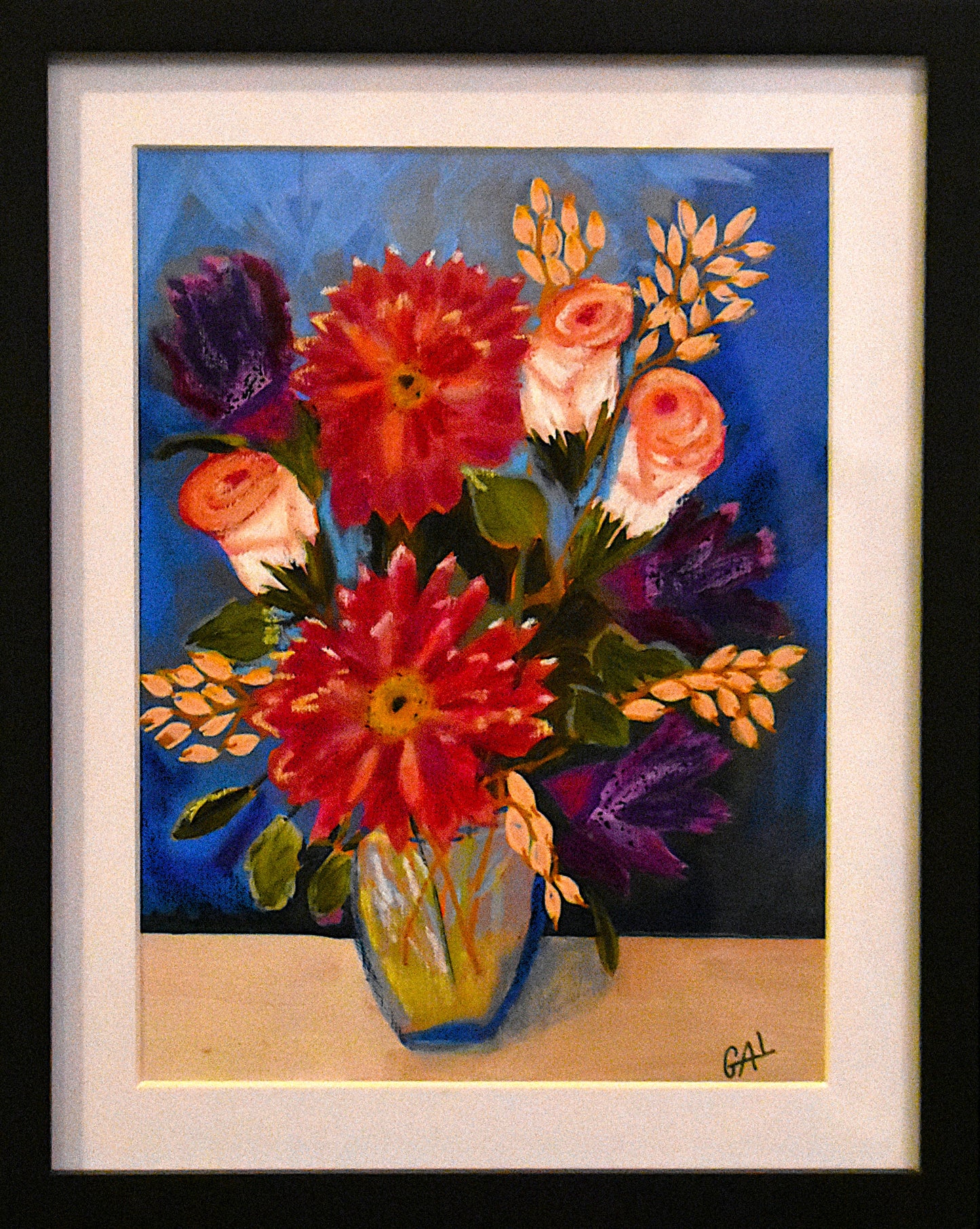 Navy Bouquet Challenge an Original Painting by Lisa Godin