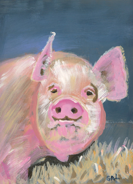 Peppermint Pattie the Pig an Original Painting by Lisa Godin