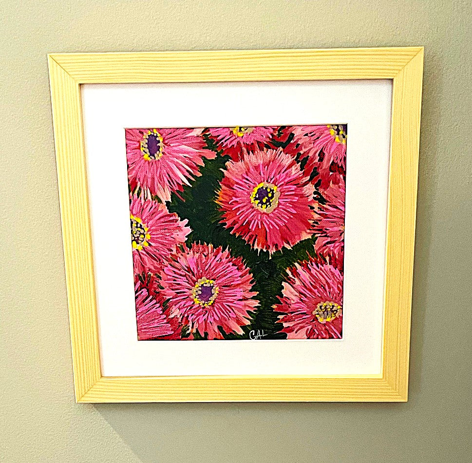 Pink Dahlias - Original Acrylic Painting by Lisa Godin