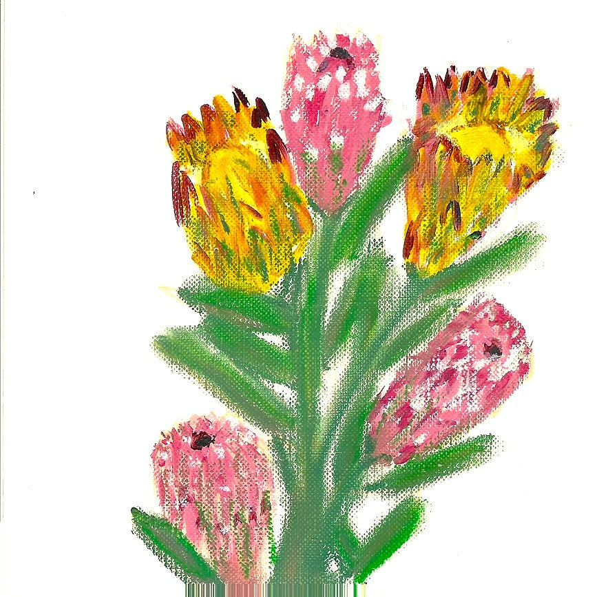 Protea - Original Oil Pastel by Lisa Godin