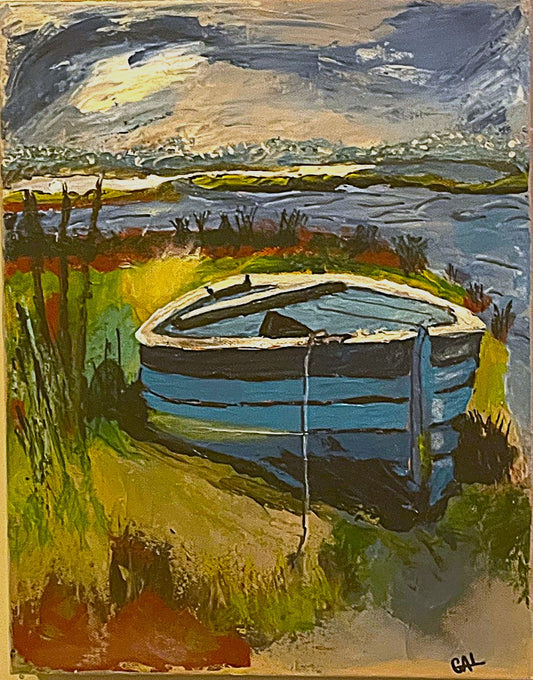 Pulled on Shore an Original Painting by Lisa Godin
