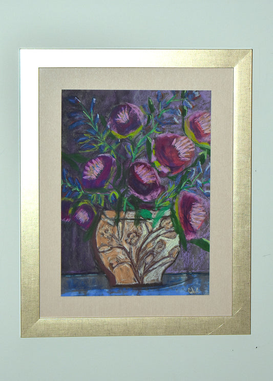 Purple Blue Peonies an Original Painting by Lisa Godin