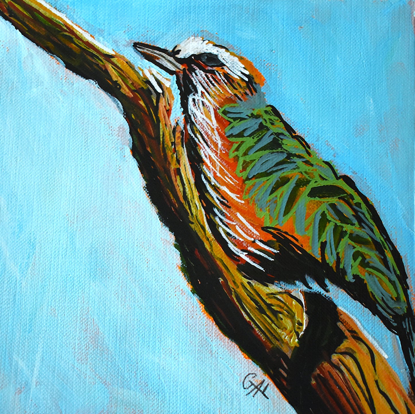 Purple Roller - Original mixed media painting by Lisa Godin