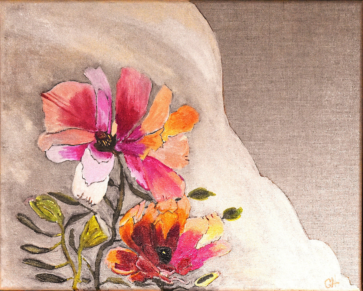 Rainbow Ranuculus an Original Painting by Lisa Godin