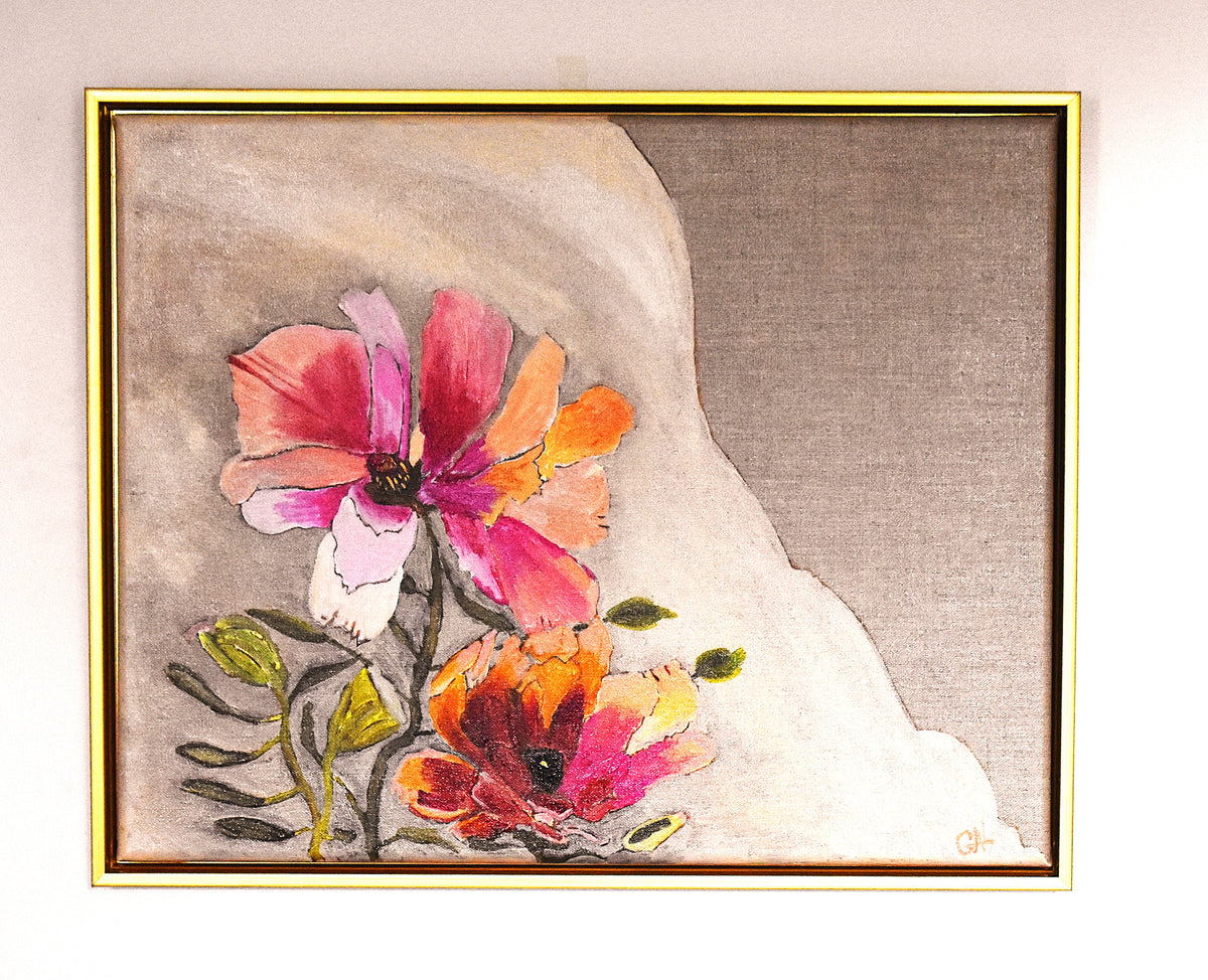 Rainbow Ranuculus an Original Painting by Lisa Godin