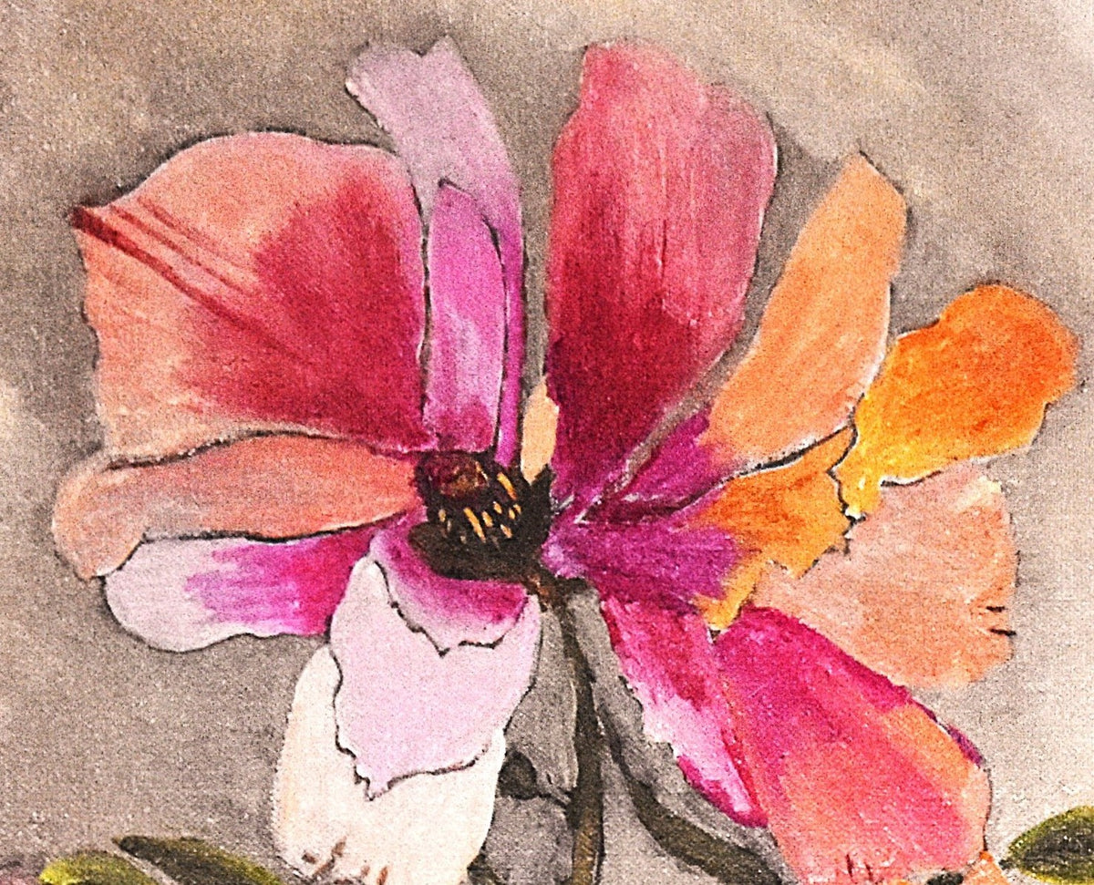 Rainbow Ranuculus an Original Painting by Lisa Godin