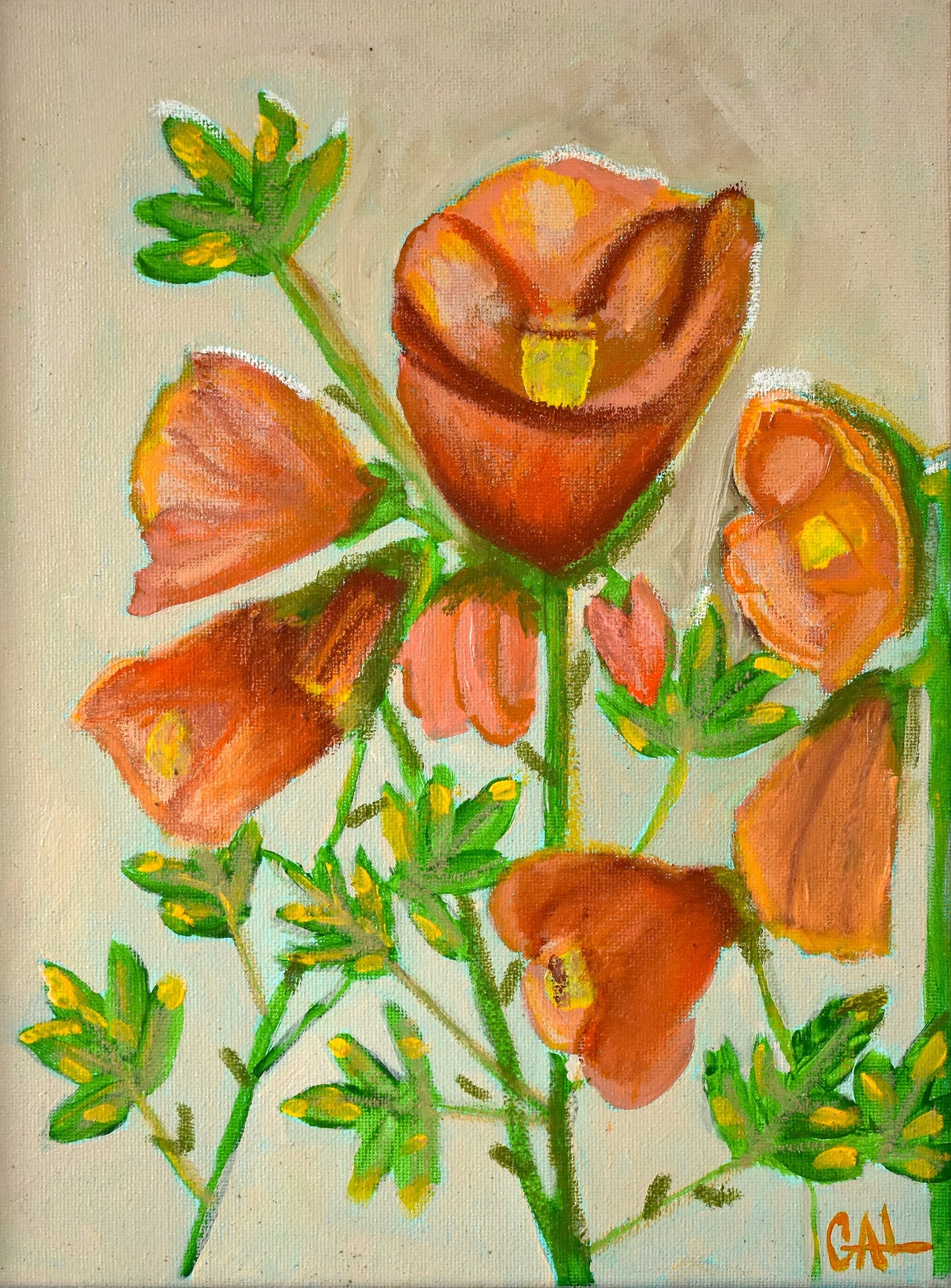 Redvein Flowering Maple - Original Acrylic Painting by Artist Lisa Godin