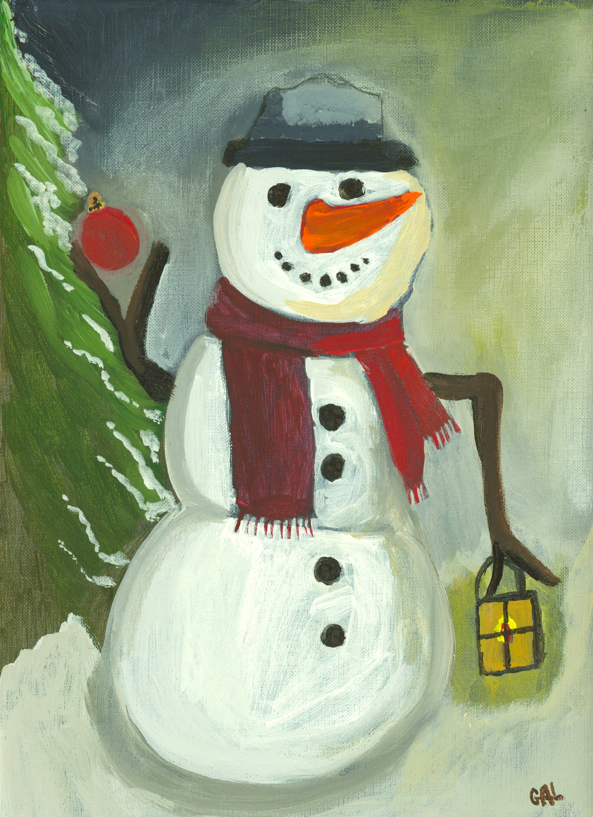 Rockin' Around the Christmas Tree an Original Painting by Lisa Godin