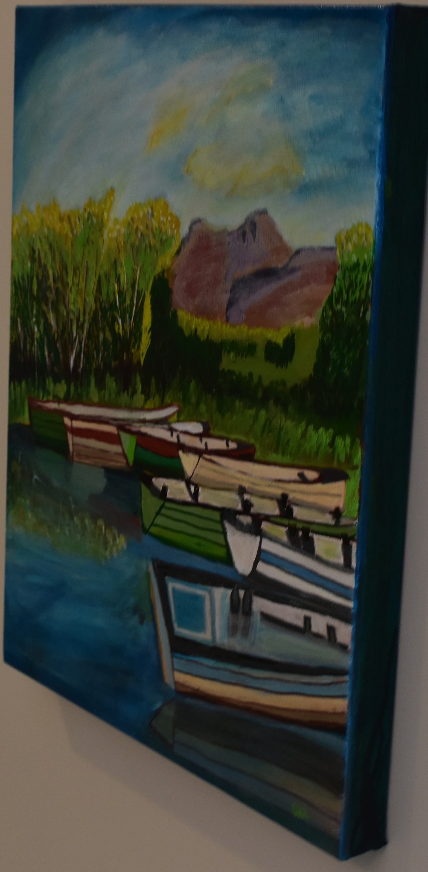 Rowboats of Lough Lean an Original Painting by Lisa Godin