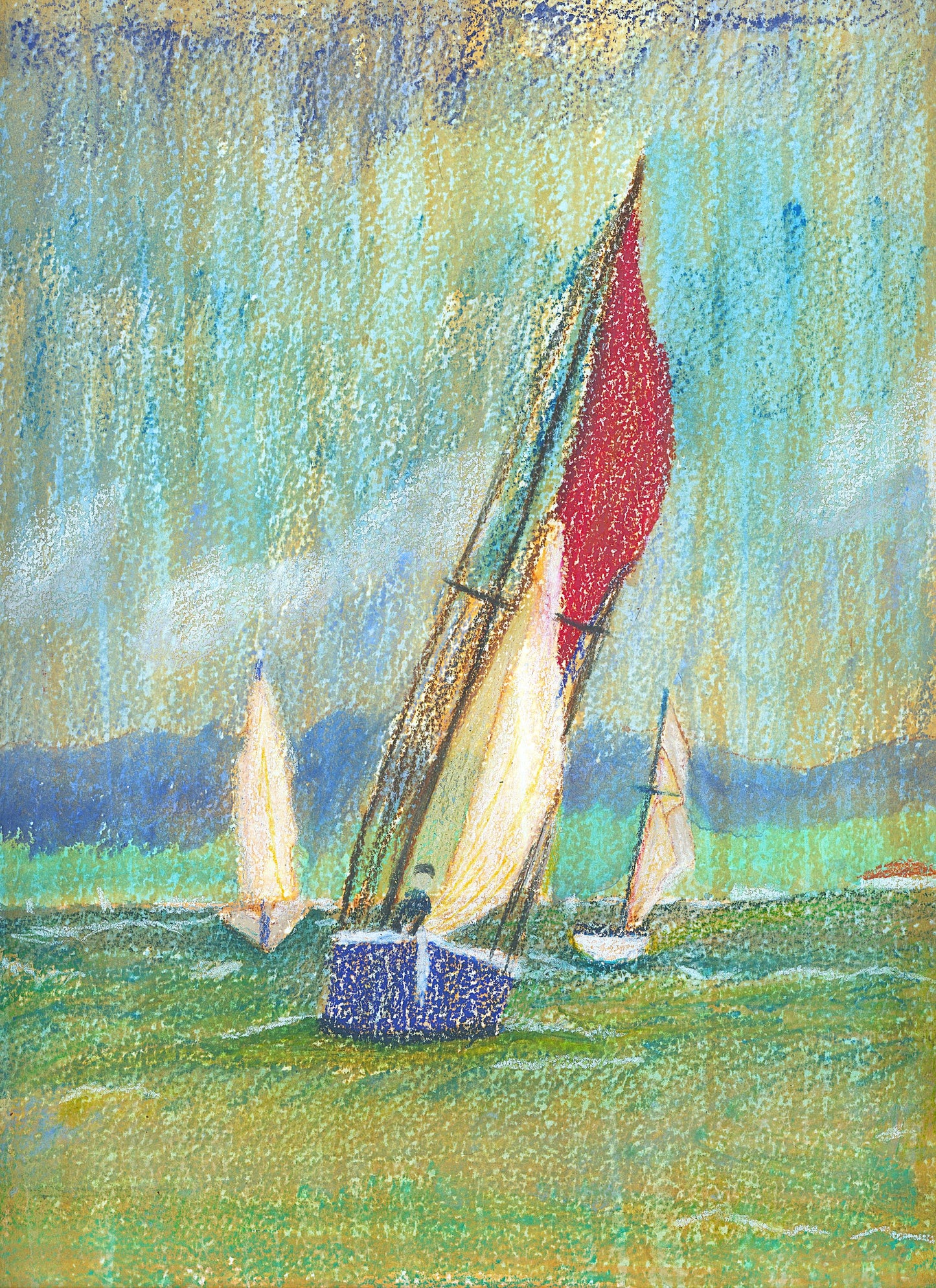 Sailing in the Bay an Original Painting by Lisa Godin