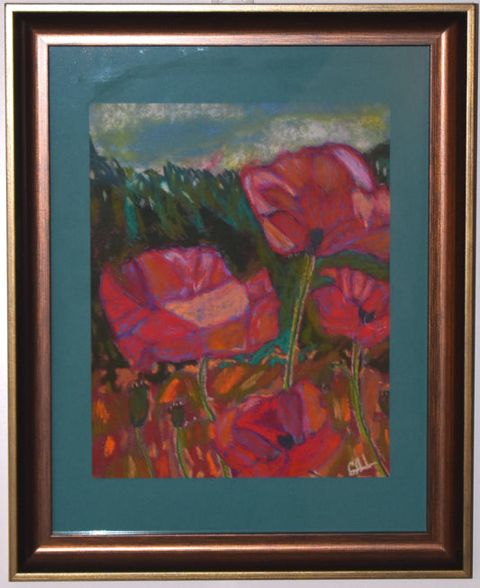 Stained Glass Poppies an Original Painting by Lisa Godin