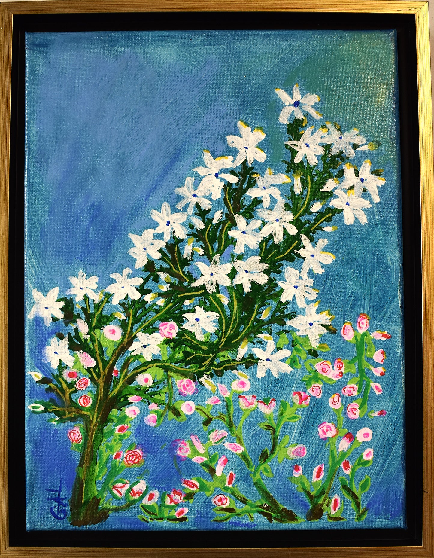 Star Flower with Roses Original Hand Painted