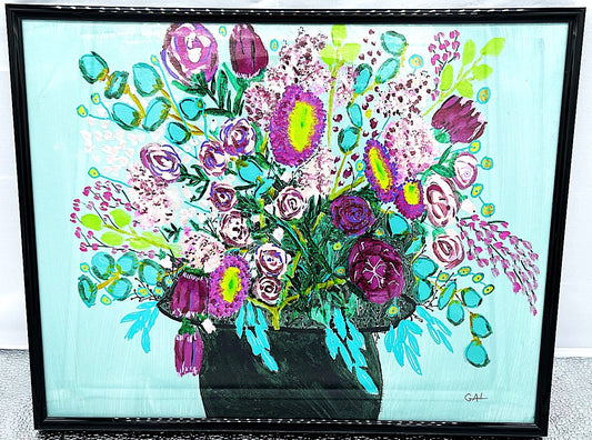 Straw Bouquet Original Painting by Artist Lisa Godin