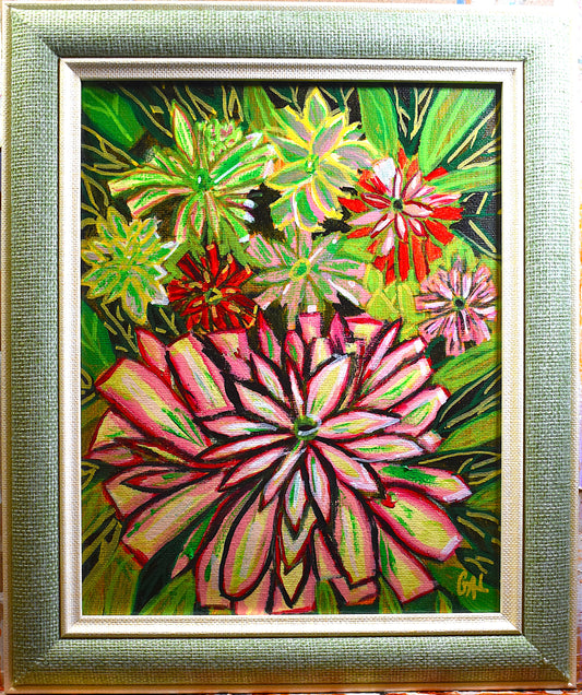 Succulents - Original Acrylic Painting by Lisa Godin