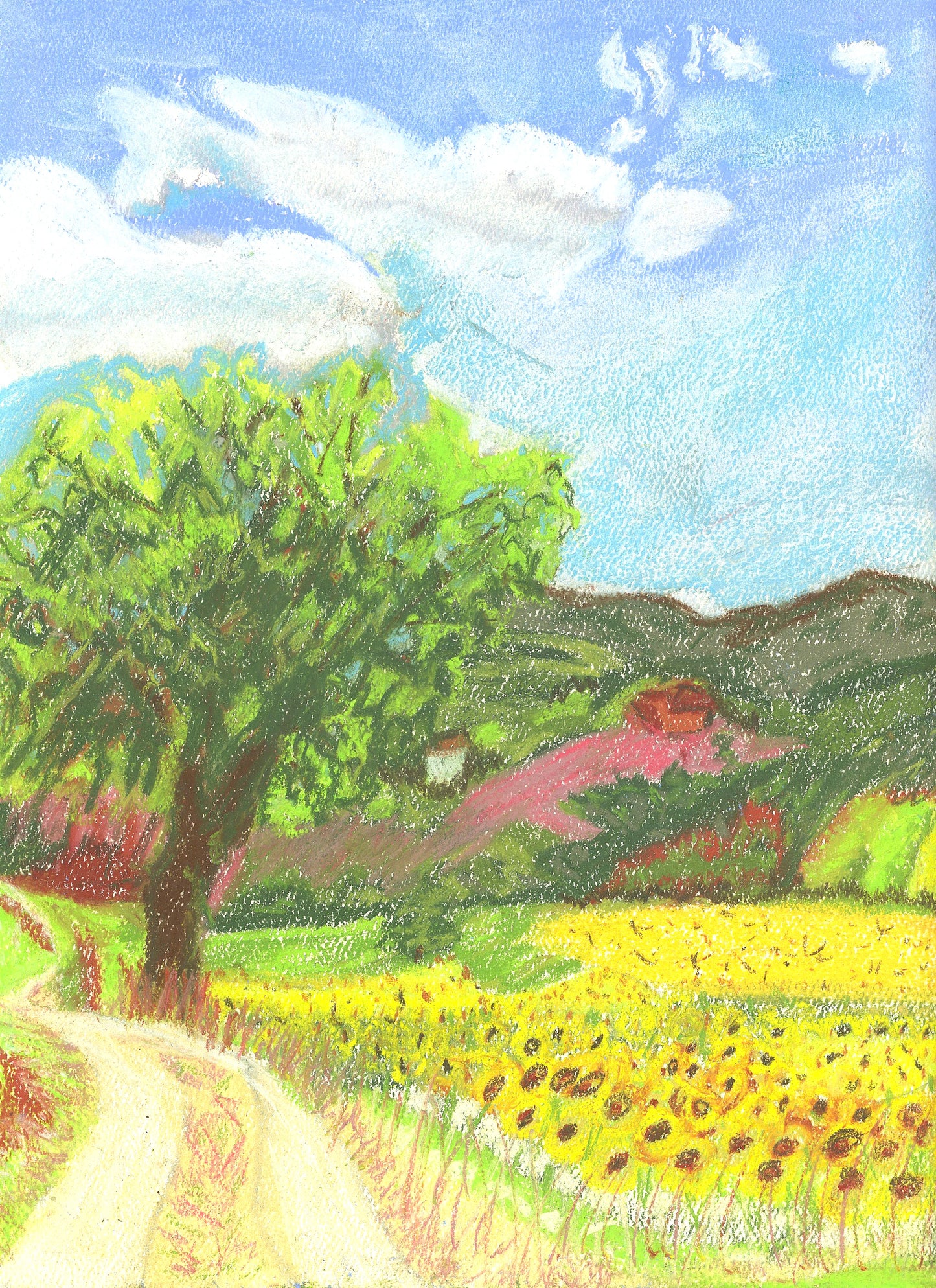 Sunflower Landscape an Original Painting by Lisa Godin