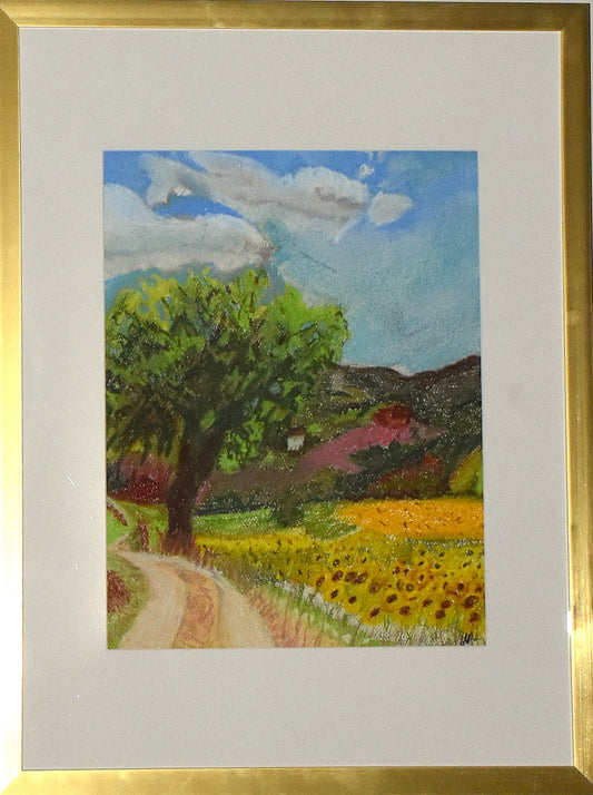 Sunflower Landscape an Original Painting by Lisa Godin