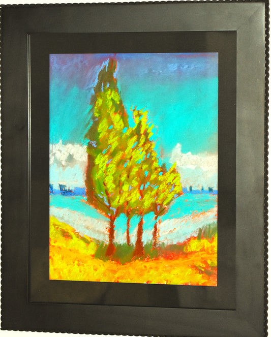 Trees by Lake an Original Painting by Lisa Godin