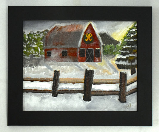 Winter Barn an Original Painting by Lisa Godin
