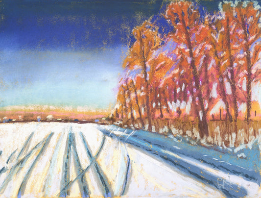 Winter Morning Glow an Original Painting by Lisa Godin